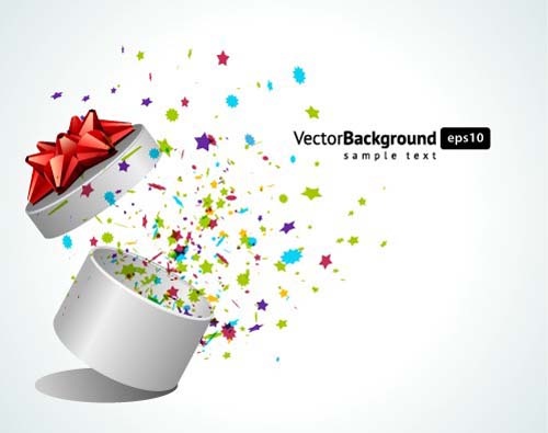 Vector Background With Gift Box Set Free Vector In