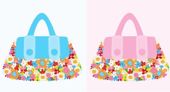 Vector bag flowers