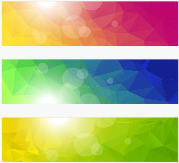 vector banners with colorful polygonal background