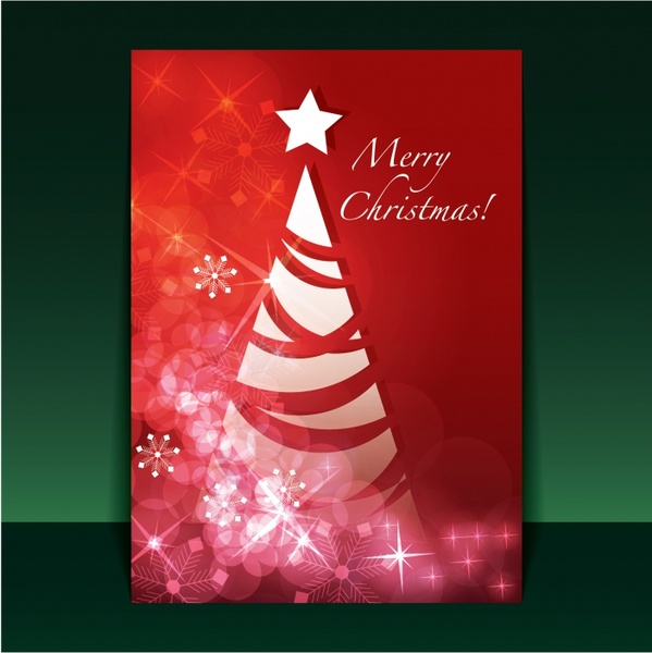 christmas card cover template gorgeous bokeh fir tree