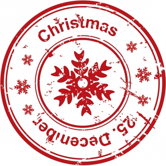 christmas seal template retro red flat circle