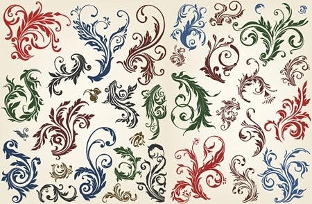 classical flowers pattern colorful seamless curves style
