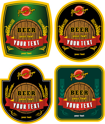 vector beer labels retro style