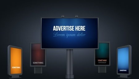 advertisement board sets colored light effect style