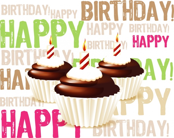 vector birthday cake candle tarts