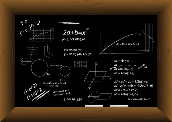 blackboard background math formulas black white hanndrawn decor