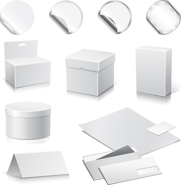 packing design elements shiny grey modern 3d sketch 