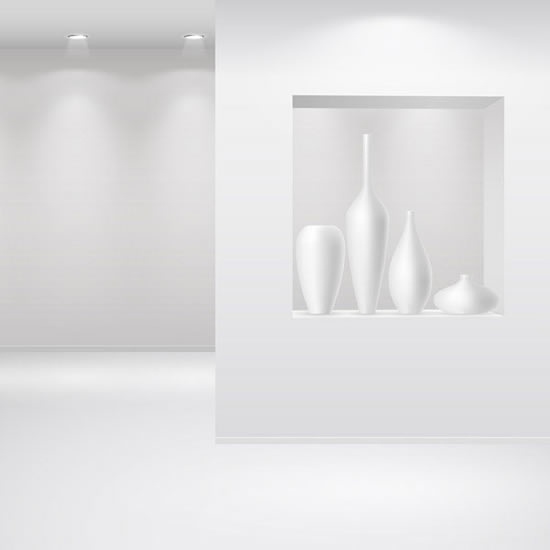 art gallery decor template shiny luxury white design