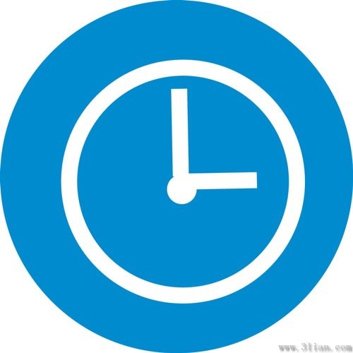 vector blue background clock icon
