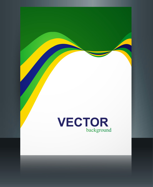 vector brochure brazil flag concept template wave illustration