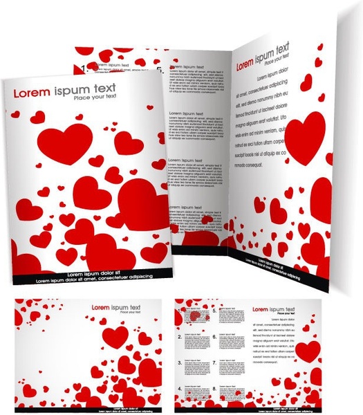 Vector Brochure Template with Love Heart