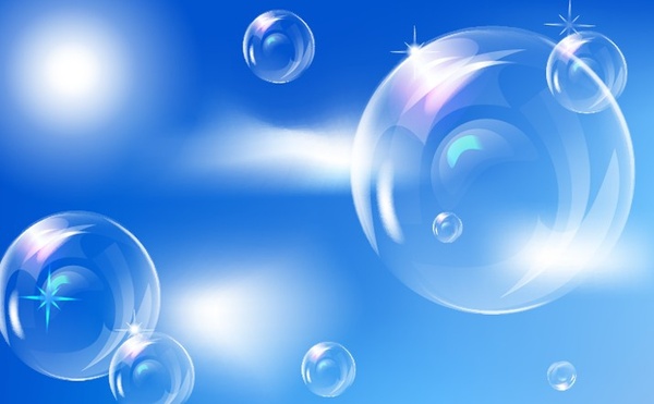 transparent bubbles background shiny blue decoration