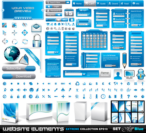 vector business website elements kit set