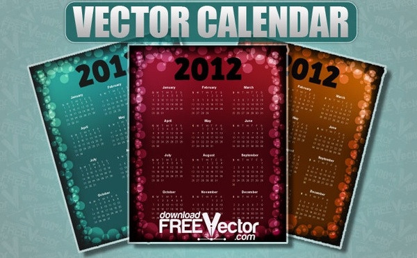 Vector Calendar For 2012