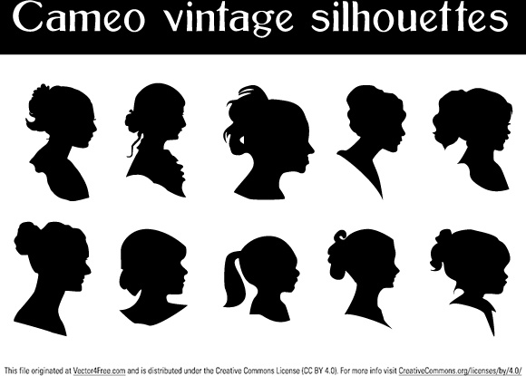 Download Vector cameo silhouettes Free vector in Adobe Illustrator ...