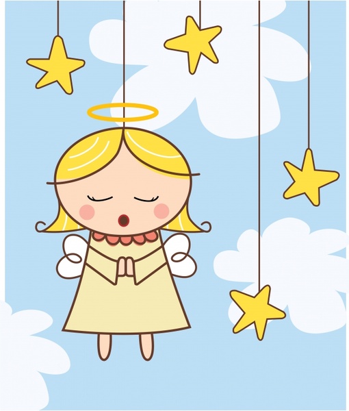 angel background hanging sketch handdrawn cartoon character