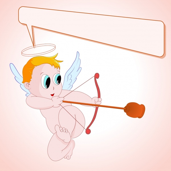 vector cartoon angel arrow theme