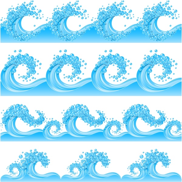 waves icons dynamic modern sketch blue design