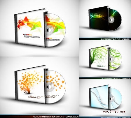 cd box templates colored modern abstract season themes