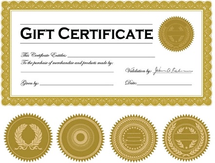 gift certificate design elements classical golden stamps decoration
