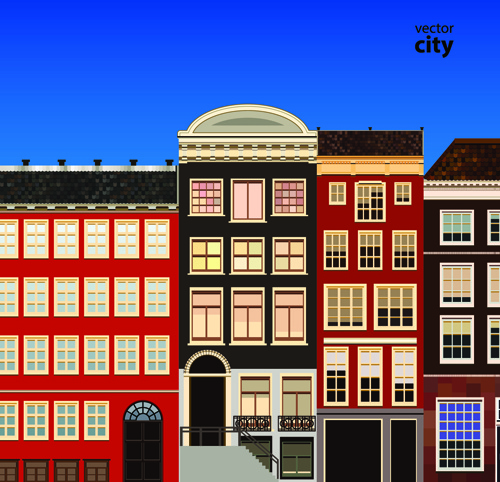 vector city building creative illustration
