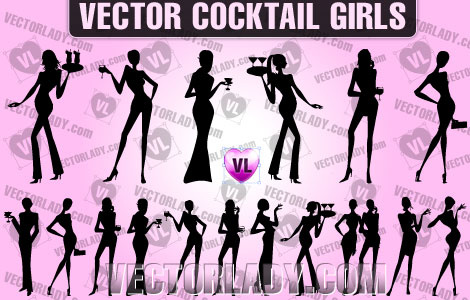 vector cocktail girls