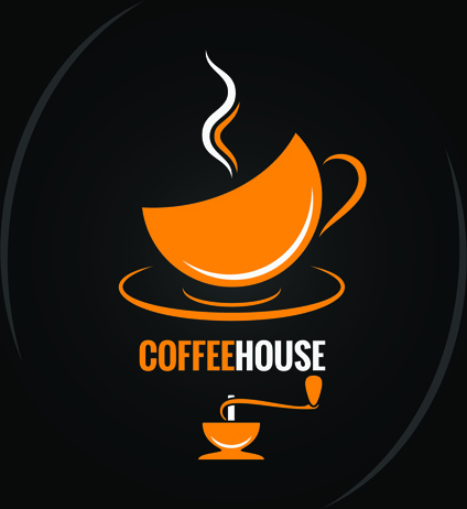 vector coffee menu logo design 