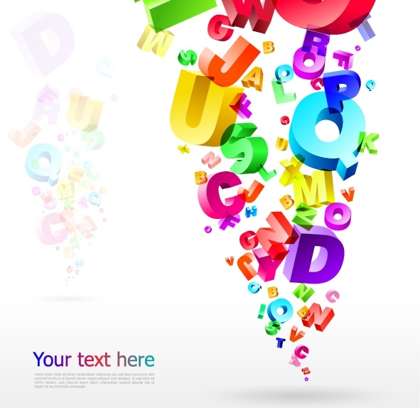 texts background modern colorful dynamic floating 3d design