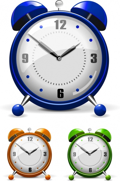 vector colorful alarm clock