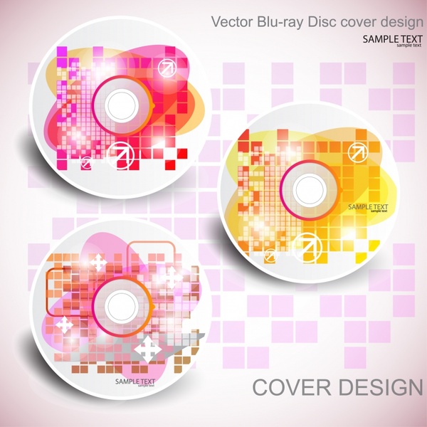 disk cover templates modern sparkling colorful decor
