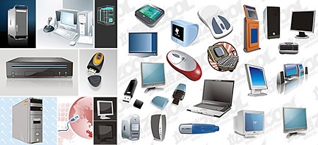 electronic devices icons collection various colored types