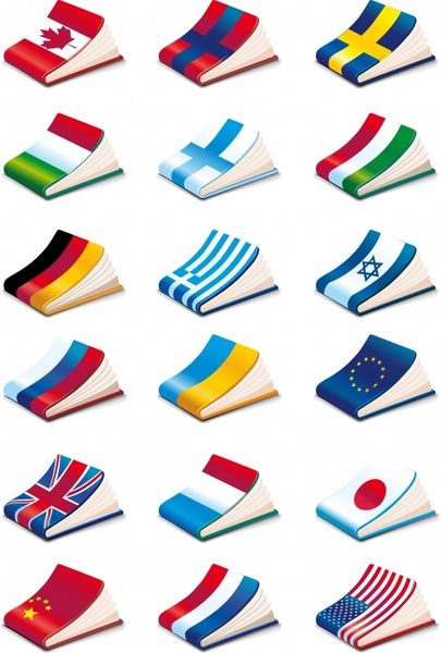notebook templates nations flags decor shiny colorful 3d