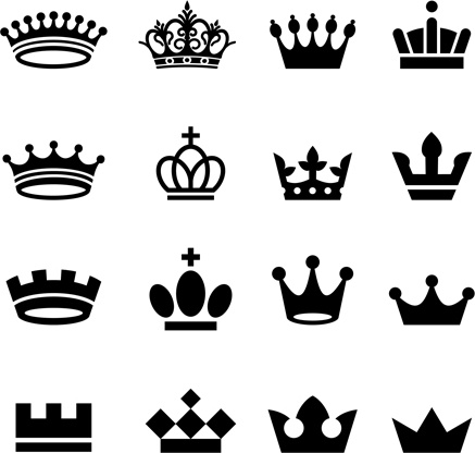 Download Vector crown creative silhouettes set Free vector in ...