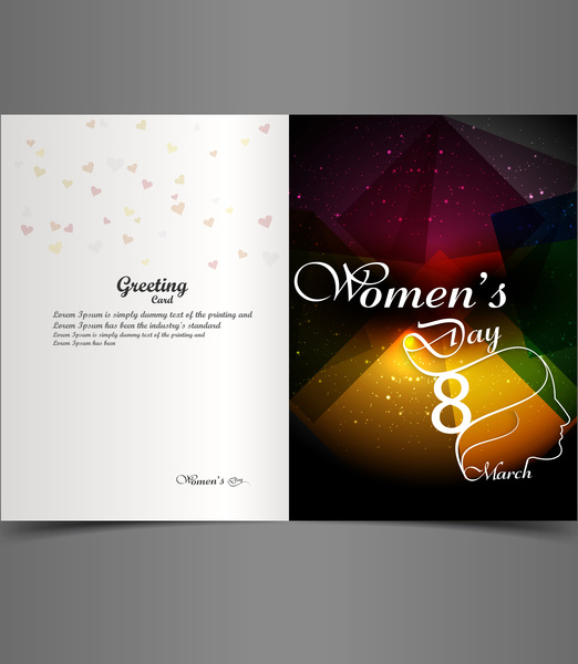 vector design for womens day greeting card for element colorful design