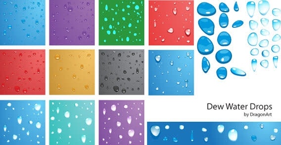 Vector - Dew water drops