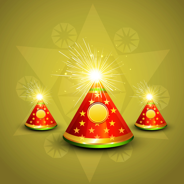 vector diwali shiny crackers indian festival colorful background
