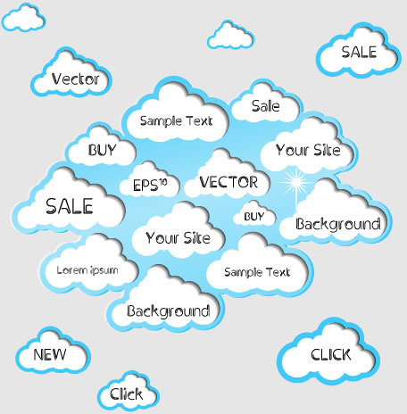 vector elements of circle and cloud for the text template