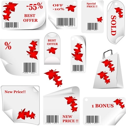 vector elements of discount sales fall