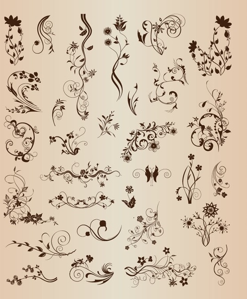 vector elements vintage ornamental design
