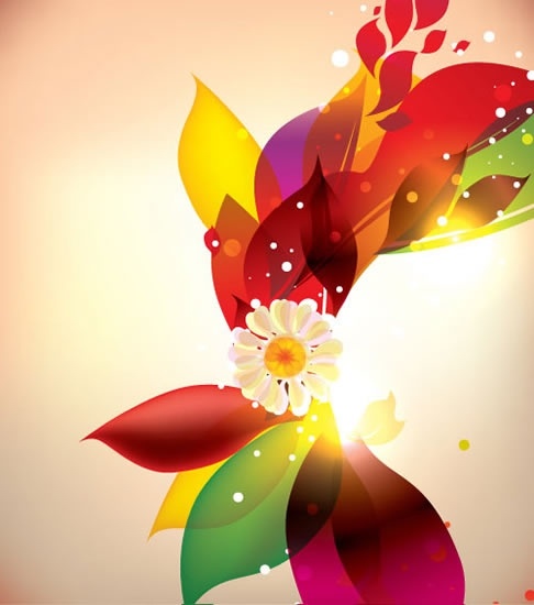 botany background sparkling colorful petals sketch