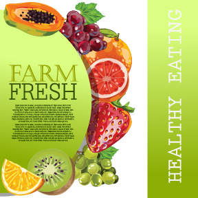 vector farm fresh fruit background design