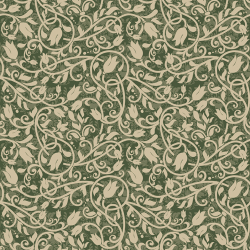 vector floral retro seamless pattern set