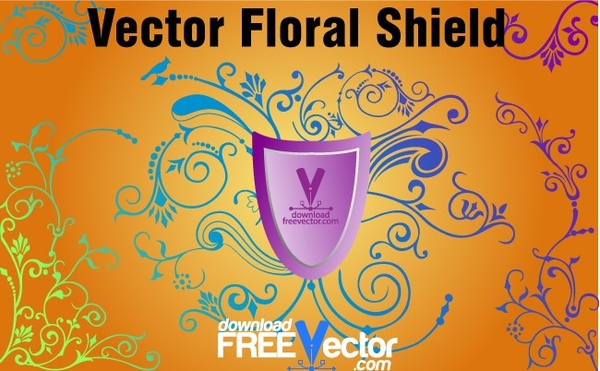 Vector Floral Shield