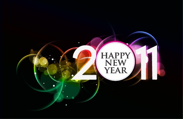 2011 new year banner twinkling dynamic lights numbers