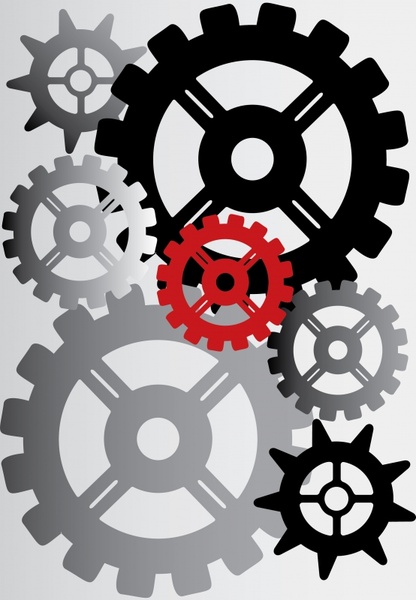 gears background modern colored flat design
