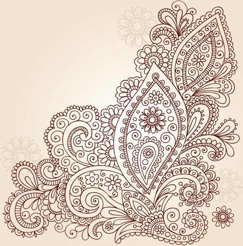 vector graphic flower ornaments pattern