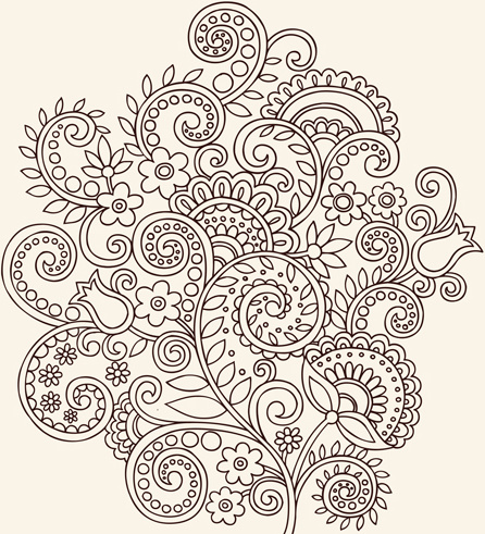 vector graphic flower ornaments pattern