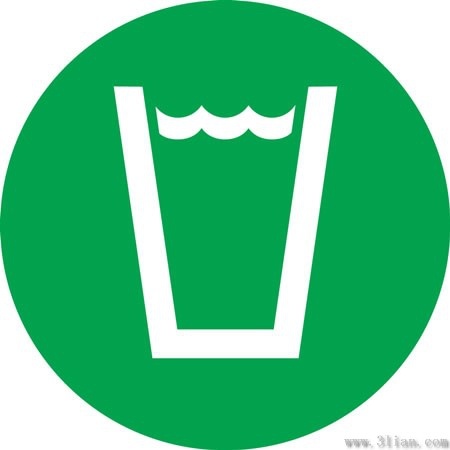 vector green background cup icon
