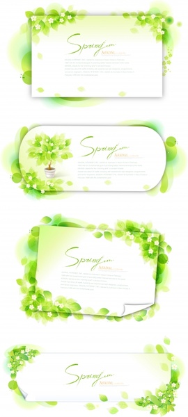 decorated leaves border templates modern blurred green decor