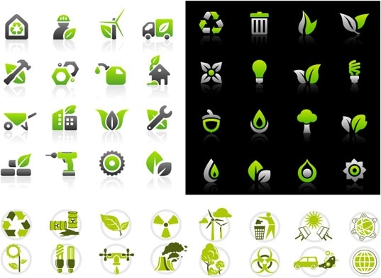 vector green icon set